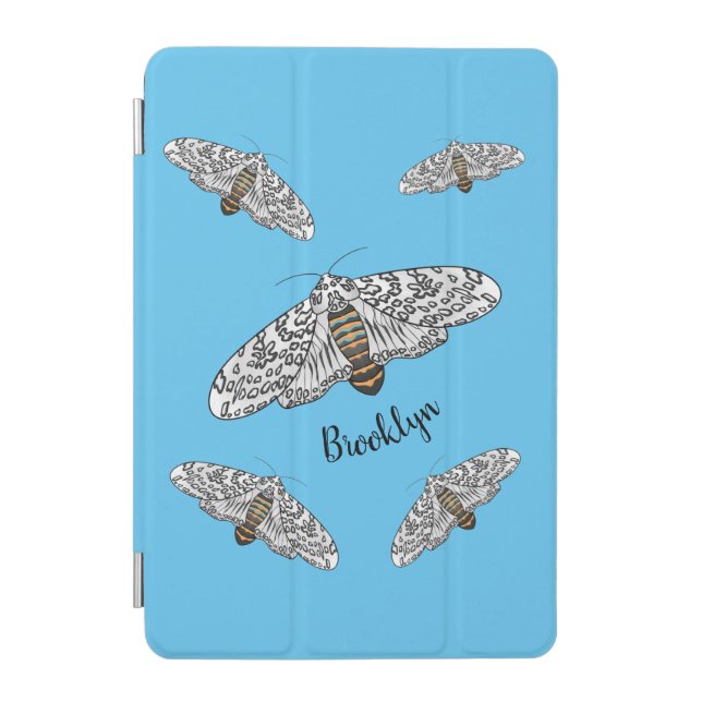 Giant leopard moth cartoon illustration iPad mini cover (Front)