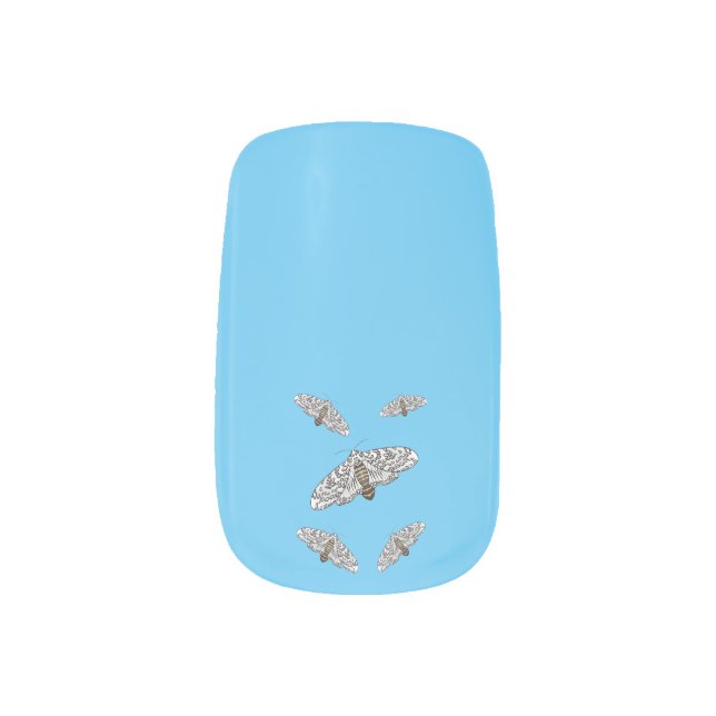 Giant leopard moth cartoon illustration  minx nail art (Left Thumb)