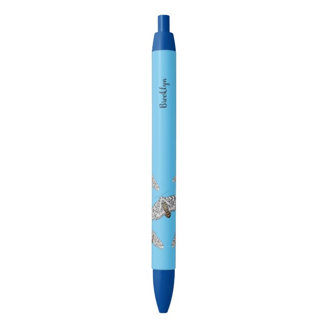Giant leopard moth cartoon illustration  pen (Front Vertical)