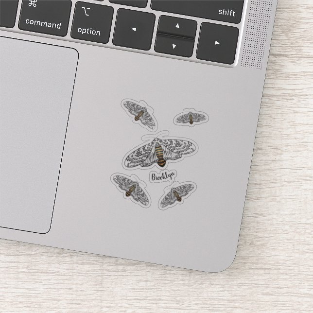 Giant leopard moth cartoon illustration sticker (Detail)