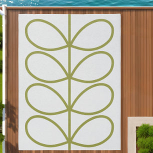Giant Linear Stem Slate, Olive Green Outdoor Rug