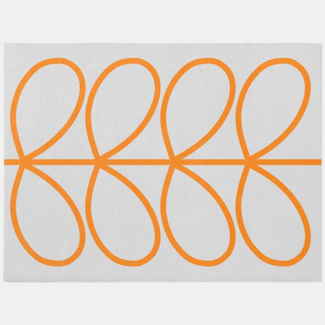 Giant Linear Stem Slate, Orange Outdoor Rug (Front)