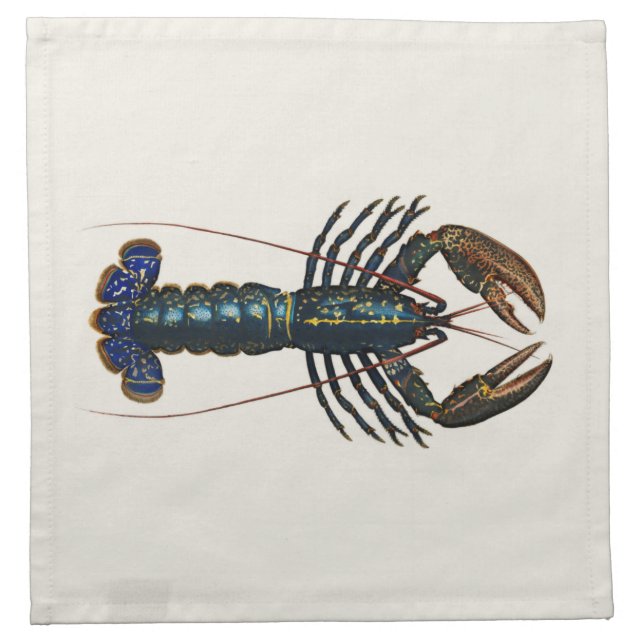 Giant Lobster - Vintage Ilustration Cloth Napkin (Front)