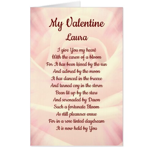 Giant lovely worded Valentines Greetings Card