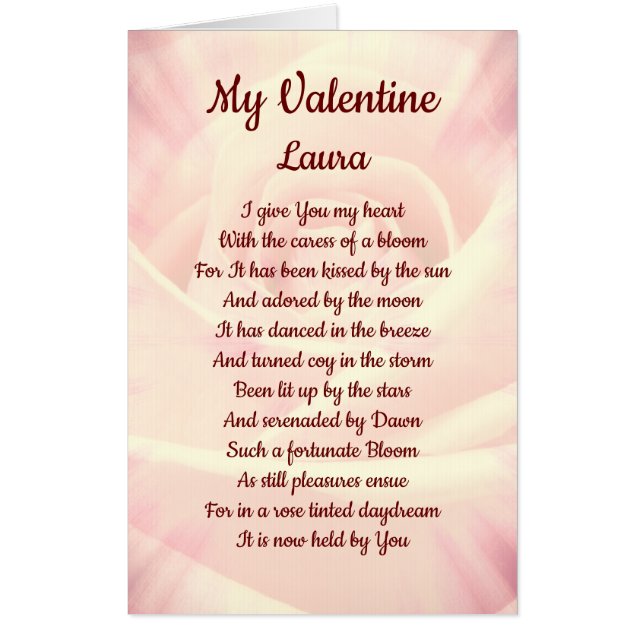 Giant lovely worded Valentines Greetings Card (Front)