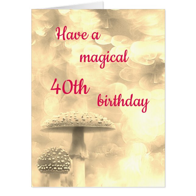 Giant Magical 40th birthday design Card (Front)