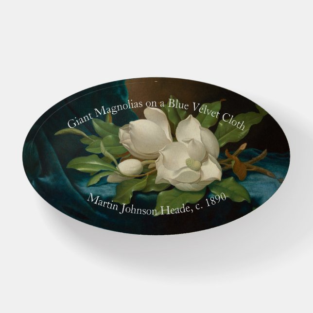 Giant Magnolias Fine Art Oval Paperweight (Front)