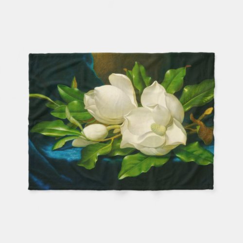 Giant Magnolias Martin Johnson Heade Fine Art Fleece Blanket