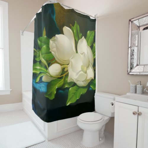 Giant Magnolias Martin Johnson Heade Fine Art Shower Curtain