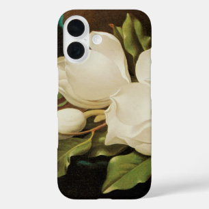Giant Magnolias on a Blue Velvet Cloth by MJ Heade iPhone 16 Case