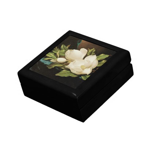 Giant Magnolias on a Blue Velvet Cloth by MJ Heade Gift Box