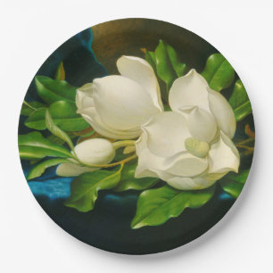 Giant Magnolias on a Blue Velvet Cloth (Heade) Paper Plates