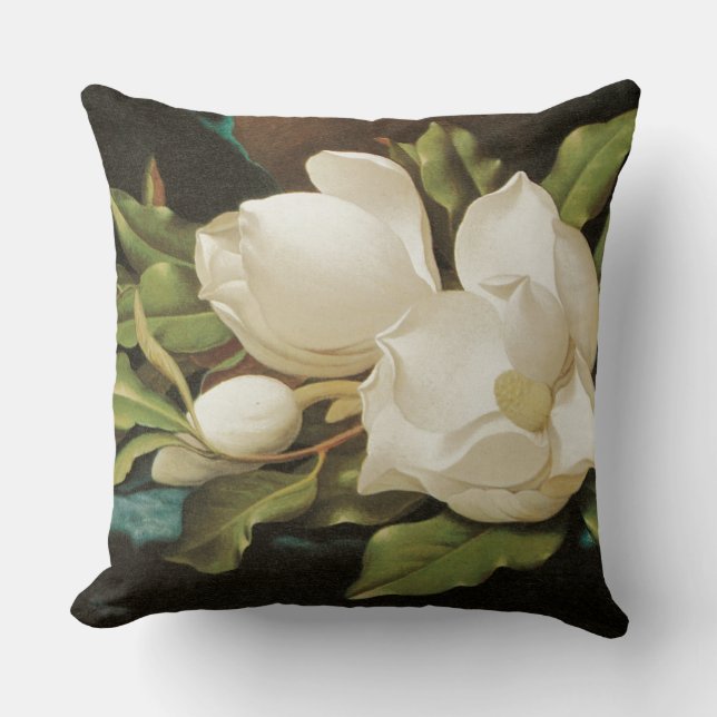 Giant Magnolias Throw Pillow (Front)