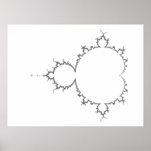 Giant Mandelbrot, Black and White, 13000x11000 Poster (Front)