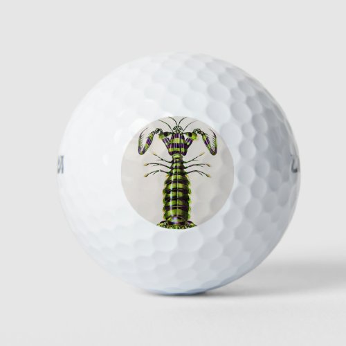Giant mantis shrimp illustration golf balls