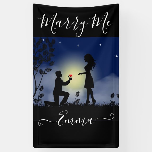 giant marry me personalized proposal banner (Vertical)