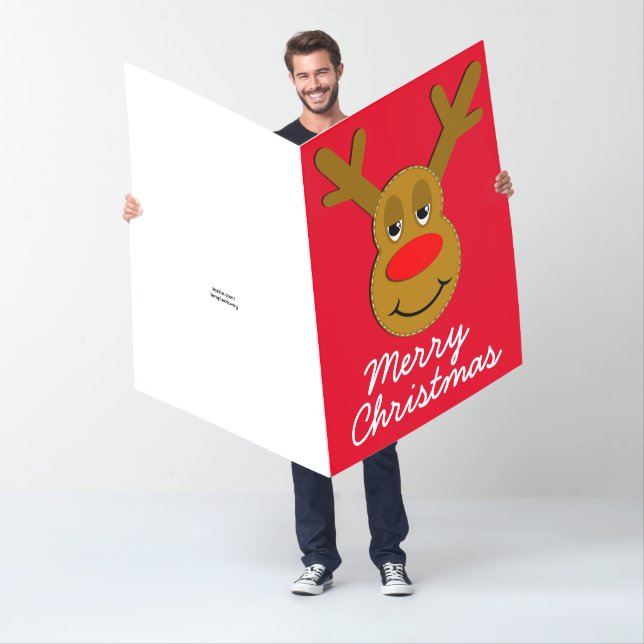 Giant Merry Christmas Reindeer Card (In Situ)