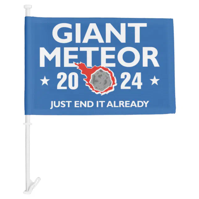 Giant Meteor 2024 Car Flag Zazzle