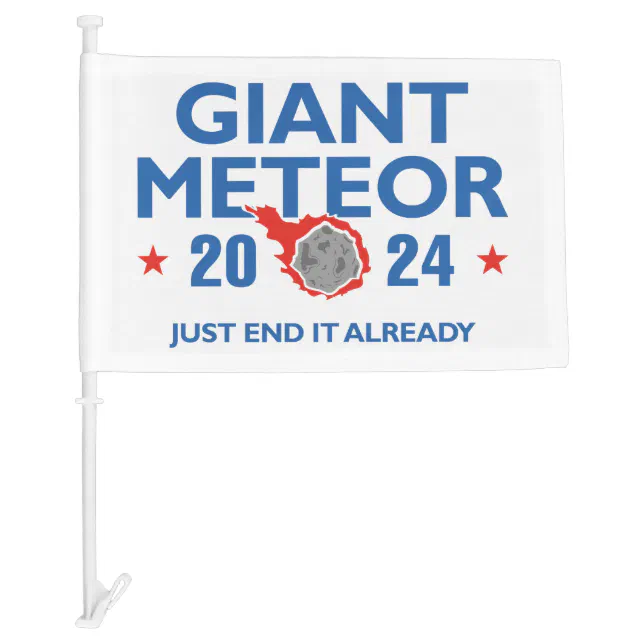 Giant Meteor 2024 Car Flag Zazzle