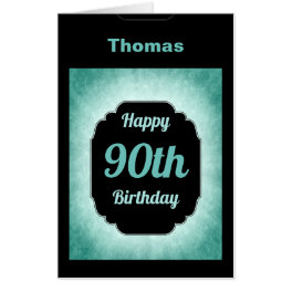 Giant modern Add name 90th Birthday Card