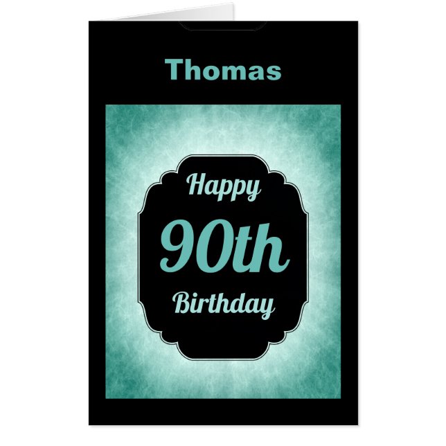 Giant modern Add name 90th Birthday Card (Front)