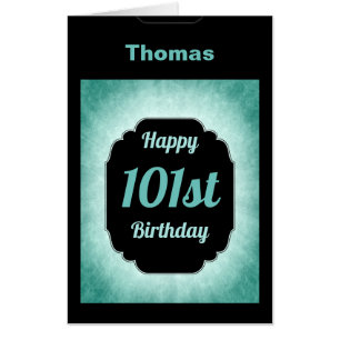 Giant modern Personalised 101st Birthday Card