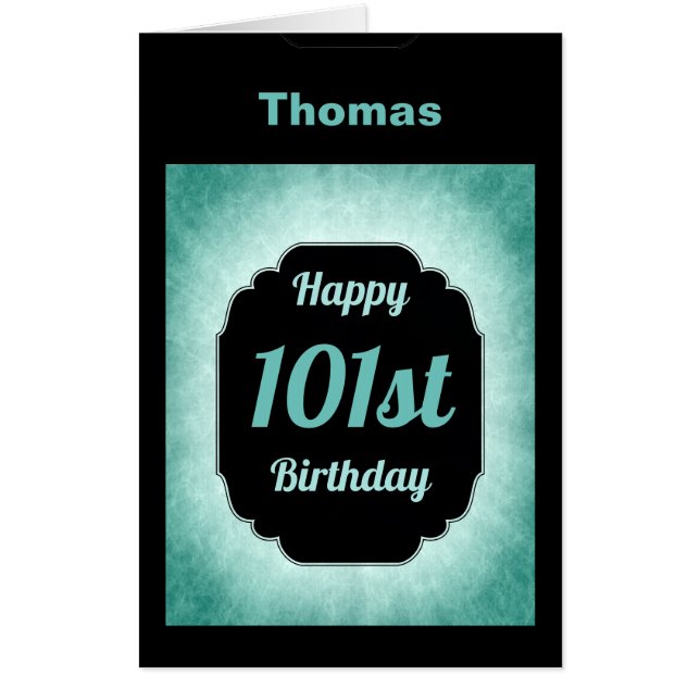 Giant modern Personalised 101st Birthday Card (Front)