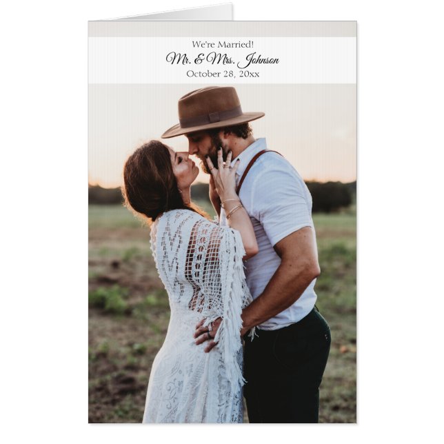 Giant Modern Wedding Photo Guestbook Advice Card (Front)
