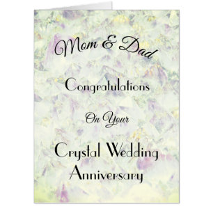 Giant Mom & Dad Crystal Anniversary Greeting Card