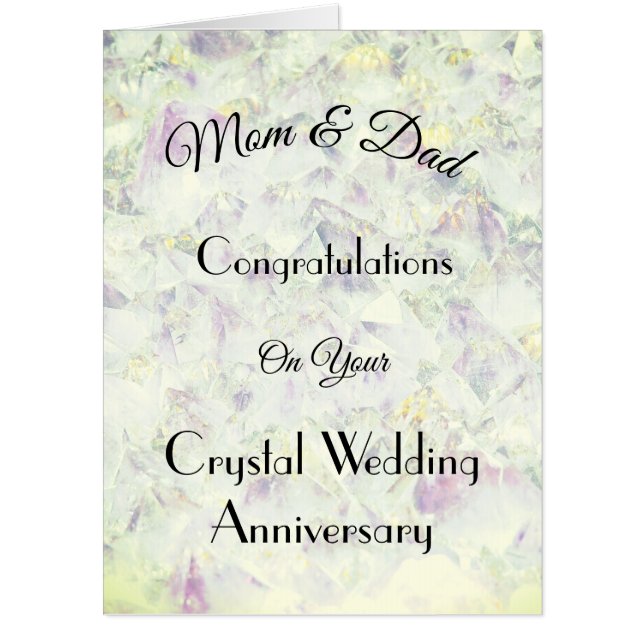 Giant Mom & Dad Crystal Anniversary Greeting Card (Front)