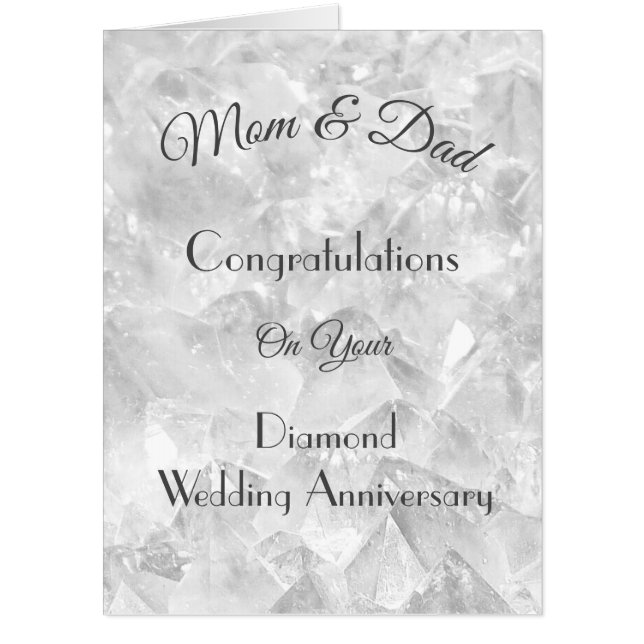 Giant Mom & Dad Diamond Anniversary Greeting Card (Front)