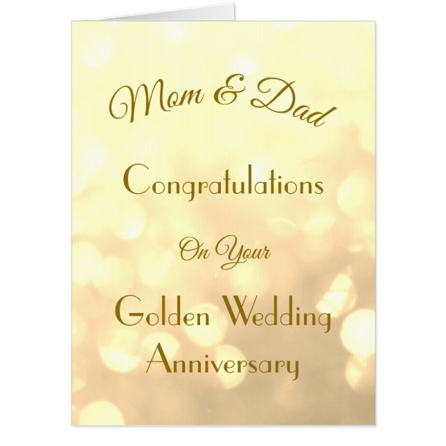 Giant Mom & Dad Golden Anniversary Greeting Card (Front)