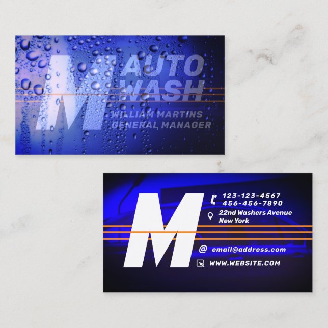 Giant monogram modern duo style  business card (Front/Back)