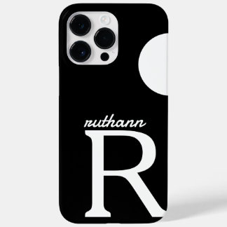 Giant Monogram Simple Black and White Case-Mate iPhone 14 Pro Max Case