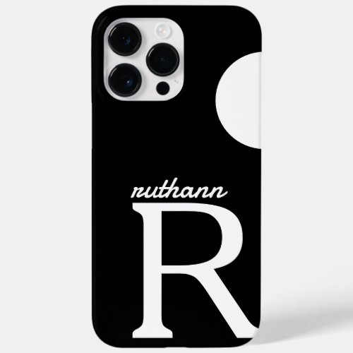 Giant Monogram Simple Black and White Case_Mate iPhone 14 Pro Max Case