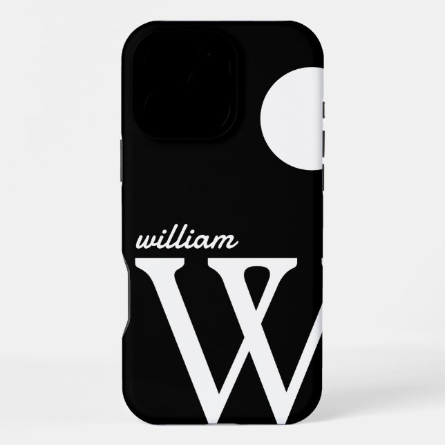 Giant Monogram Simple Black and White iPhone Case (Back)