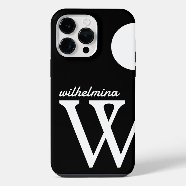 Giant Monogram Simple Black and White iPhone Case (Back)