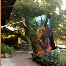 Giant Monster Halloween House Flag