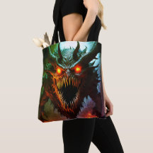 Giant Monster Halloween Tote Bag