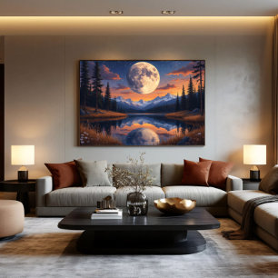 Giant Moon: Night Reflections Poster