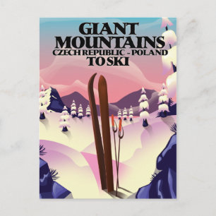 Giant Mountains Poland travel poster. Postcard