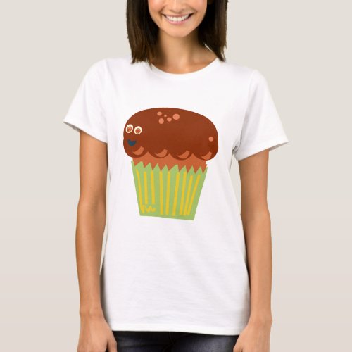 Giant Muffin Character Funny Cartoon T_Shirt