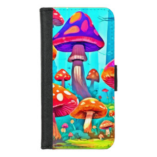 Giant Mushroom Cartoon Art iPhone 8/7 Wallet Case