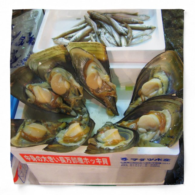 Giant Mussels Tsukiji Fish Market, Tokyo, Japan Bandana (Front)