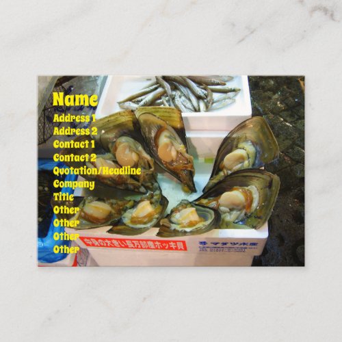 Giant Mussels Tsukiji Fish Market Tokyo Japan Business Card