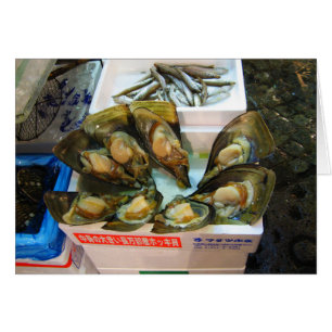 Giant Mussels Tsukiji Fish Market, Tokyo, Japan Cards