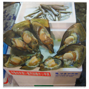 Giant Mussels Tsukiji Fish Market, Tokyo, Japan Cloth Napkin