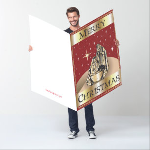 Giant Nativity Christmas Card W/Envelope