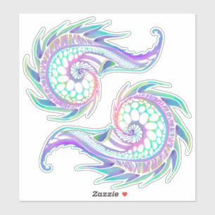 GIANT Neon Seashells Sticker