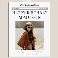 Giant Newspaper Happy Birthday card
